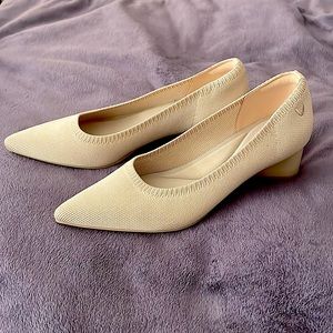 2 inch heels / Sand colored / Comfortable / Worn once to try on / Like new